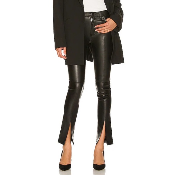 HUDSON JEANS Faux Leather Jeans in Black Beauty - Picture 2 of 16